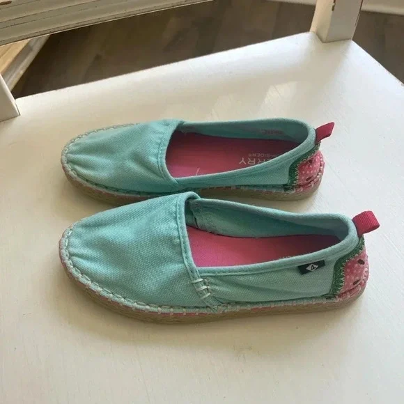 Sperrys Kids Skysail Blue with Watermelons Size 12 - Picture 2 of 8